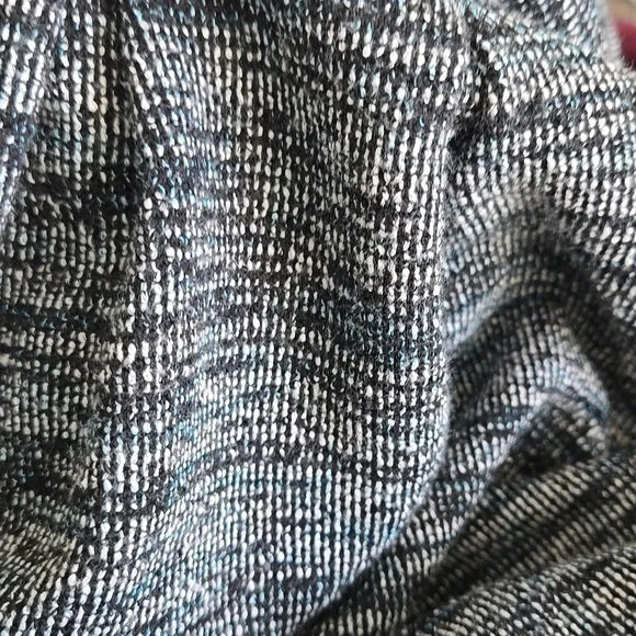 Ganni Anthropologie Pinnacle Tweed Knit Ruffle Mock Neck Fit and Flare Dress LP - Picture 11 of 11